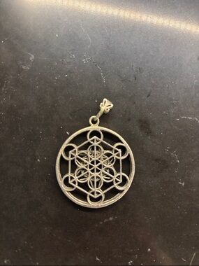 Silver Geometric Mandala Pendant Necklace - Women Jewelry